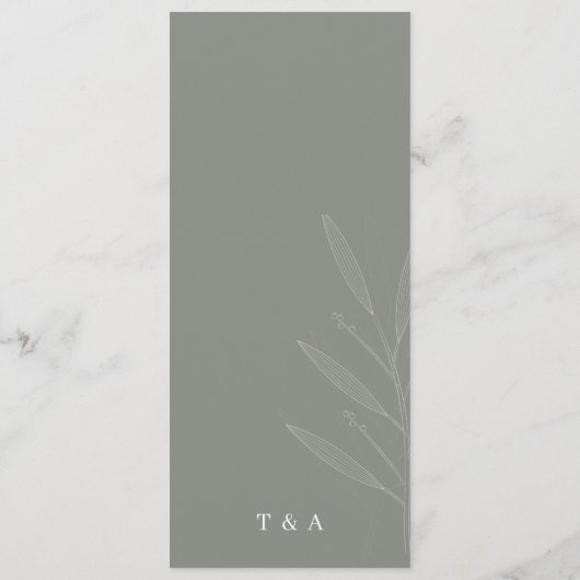 Moderne donkerdere salie groene achtergrond menu (Achterkant)