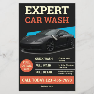 Moderne donkere auto-detailing promotionele lay-ou flyer