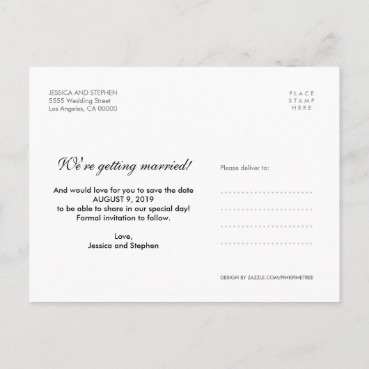 Moderne donkere bewaarder datum 4 Briefkaart voor  (Achterkant)