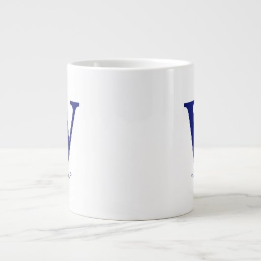 Moderne donkere blauwe, persoonlijke monogram Mok (Voorkant)