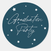 Moderne donkere Blauwgroen spreidingspartij Ronde Sticker (Voorkant)