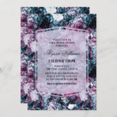 Moderne donkere bloemrijke bruidsmeidenavond kaart (Voorkant / Achterkant)