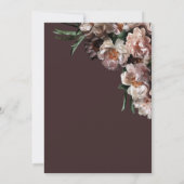Moderne donkere bloesem bloesems bordeaux bruids b kaart (Achterkant)