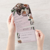 Moderne donkere bloesems zacht roze geen diner all in one uitnodiging (Afscheurbaar)