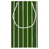 Moderne donkere bos groene en witte strepen klein cadeauzakje (Achterkant)