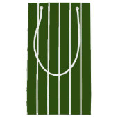 Moderne donkere bos groene en witte strepen klein cadeauzakje (Voorkant)