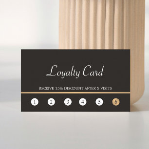 Moderne, donkere bruistekkaart met gouden lijn klantenkaartje