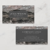 Moderne donkere en lichtgrijze marmeren steen visitekaartje (Voorkant / Achterkant)