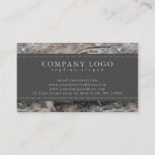 Moderne donkere en lichtgrijze marmeren steen visitekaartje (Achterkant)