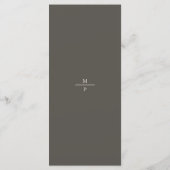 Moderne Donkere Espresso Monogram Huwelijk Menu (Achterkant)