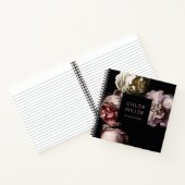 Moderne, donkere,  Floral Spiral-laptop Notitieboek (Binnen)