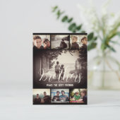 Moderne Donkere Fotocollage met Beste Vrienden Bro Briefkaart (Staand voorkant)