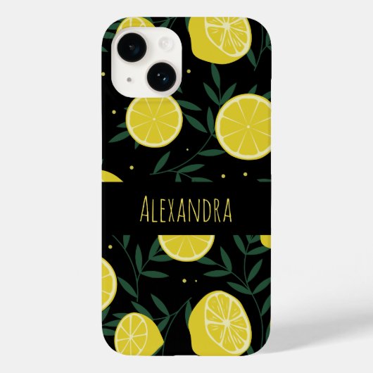 Moderne donkere gepersonaliseerde fruit zomerpatro Case-Mate iPhone case (Achterkant)