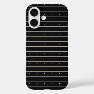 Moderne donkere gotische pinstripes en stippen iPhone 16 hoesje