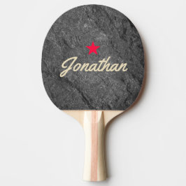 Moderne Donkere Graniet Steen Vintage Ster Handtek Tafeltennisbatje