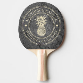 Moderne Donkere Granieten Ananas Trouw Crest & Naa Tafeltennisbatje