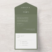 Moderne donkere grijze zegel sturen bruiloft all in one uitnodiging (Binnen)