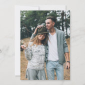 Moderne donkere groene bruiloft bespaart datum kaart (Achterkant)