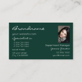 Moderne, donkere groene sparkle glitter sterren me visitekaartje (Achterkant)