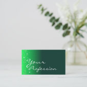Moderne, donkere groene sparkle glitter sterren me visitekaartje (Staand voorkant)