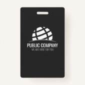 Moderne donkere grote foto werknemer ID Badge (Achterkant)