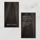 Moderne, donkere houten minimalistische profession visitekaartje (Voorkant / Achterkant)