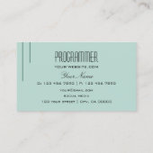 Moderne, donkere, lichte Blauwgroen, eenvoudige en Visitekaartje (Achterkant)