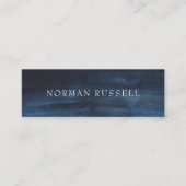 Moderne, donkere marineblauw Waterverf Mini Visitekaartje (Voorkant)