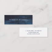 Moderne, donkere marineblauw Waterverf Mini Visitekaartje (Voorkant / Achterkant)