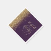 Moderne donkere Paarse goudweddenschap Servet (Hoek)