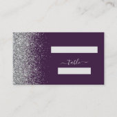 Moderne donkere Paarse zilveren weddenschap Plaatskaartje (Voorkant)