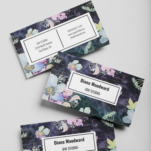 Moderne, donkere, platte Visitekaartje