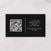 Moderne donkere QR-code Visitekaartje (Voorkant)