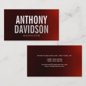 Moderne, donkere rode, blote tekst Visitekaartje (Voorkant / Achterkant)