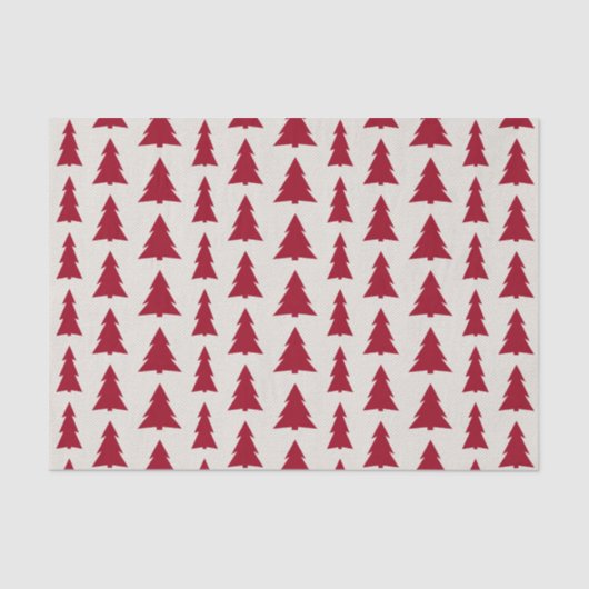 Moderne, donkere rode bomen beige faux textuur tissuepapier (Voorkant)