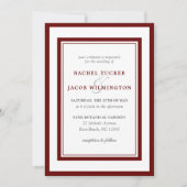 Moderne donkere rode rand bruiloft kaart (Voorkant)