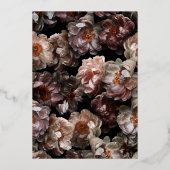 Moderne donkere roze bruine bruisterband goud folie uitnodiging (Achterkant)