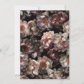 Moderne donkere roze roze botanische bruiloft in kaart (Achterkant)