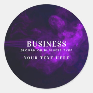 Moderne Donkere & Sombere Paarse Rook Zakelijk Ronde Sticker