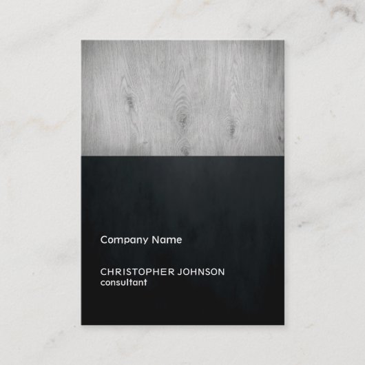 Moderne donkere textuur zwart grijs hout construct visitekaartje (Voorkant)