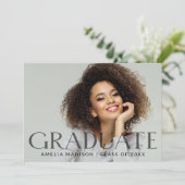 Moderne donkere, transparante tekst Afstudeerder 2 Aankondiging (Staand voorkant)