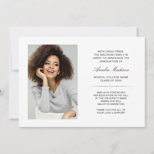 Moderne donkere, transparante tekst Afstudeerder 2 Aankondiging (Achterkant)