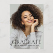 Moderne, donkere, transparante tekst Afstudeerder  Briefkaart (Voorkant)