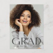 Moderne, donkere, transparante tekst Afstudeerder  Briefkaart (Voorkant)