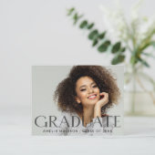 Moderne, donkere, transparante tekst Afstudeerder  Briefkaart (Staand voorkant)