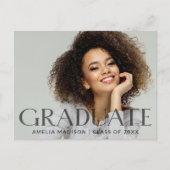 Moderne, donkere, transparante tekst Afstudeerder  Briefkaart (Voorkant)