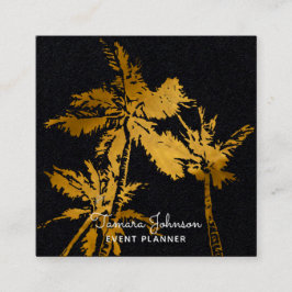 Moderne, donkere, tropische goudpalmen, Profession Vierkante Visitekaartje