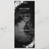 Moderne donkere vervaagde foto Gotische bloemenbru Programmakaart (Voorkant)