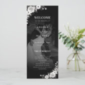 Moderne donkere vervaagde foto Gotische bloemenbru Programmakaart (Staand voorkant)