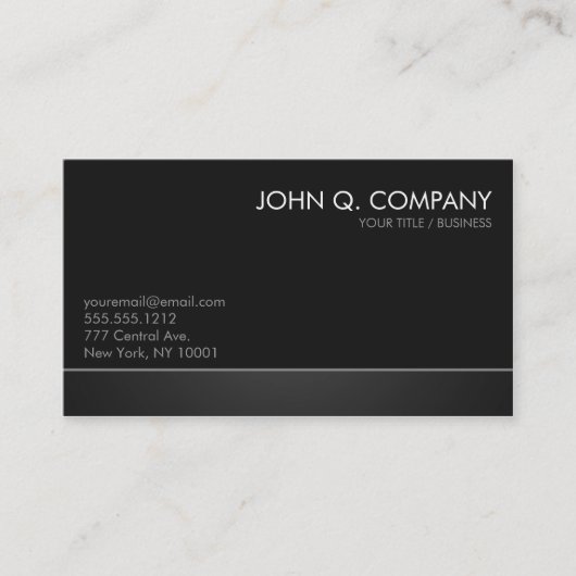 Moderne, donkere Visitekaartje op maat - Koolsteen (Voorkant)